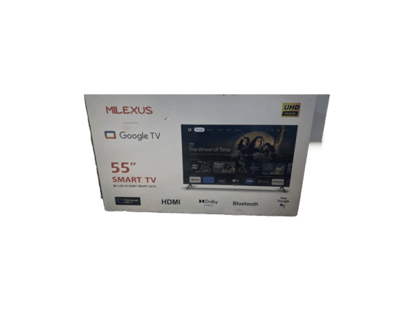MILEXUS Smart TV 55 pulgadas, Google TV, Resolución Full HD, Conectividad HDMI y USB, Garantía 2 Meses