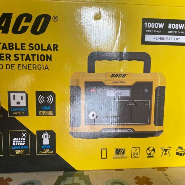 Estación de Energía 1000W SACO | Fuente de Energía Portátil | Garantía de 1 Mes