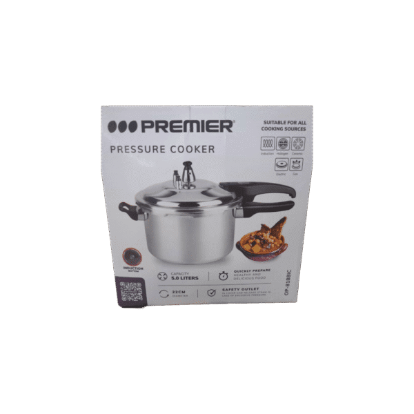 Olla de Presión Premier de 5 Litros – Apta para Inducción y Gas con Garantía de 1 Mes