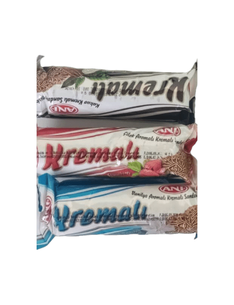 Galletas Rellenas de Crema Kremalı ANI – Sabor Delicioso, Snack Ideal para Niños y Adultos, Empaque Individual, Perfectas para Meriendas, Loncheras o Picoteo Diario