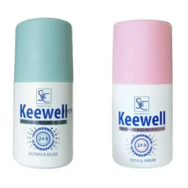 Keewell Desodorante Roll-On para Hombres y Mujeres, Protección Contra el Olor Corporal 24 Horas, Fórmula Refrescante y Suave con la Piel – 60ml