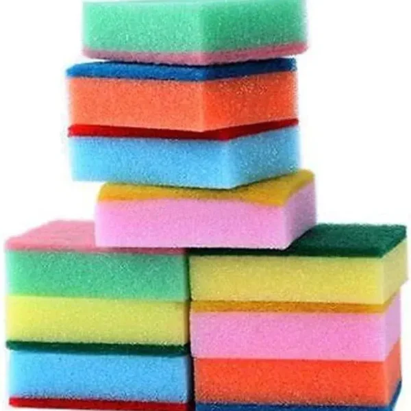 Esponjas de fregar multiusos, doble capa con fibra abrasiva, limpieza eficaz para cocina y baño, no raya superficies delicadas, resistentes y duraderas