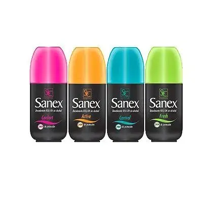 Desodorante Roll On S&C Suchel Camacho Natural Sanex, protección 24 horas contra el mal olor, fórmula suave sin alcohol para uso diario, apto para piel sensible