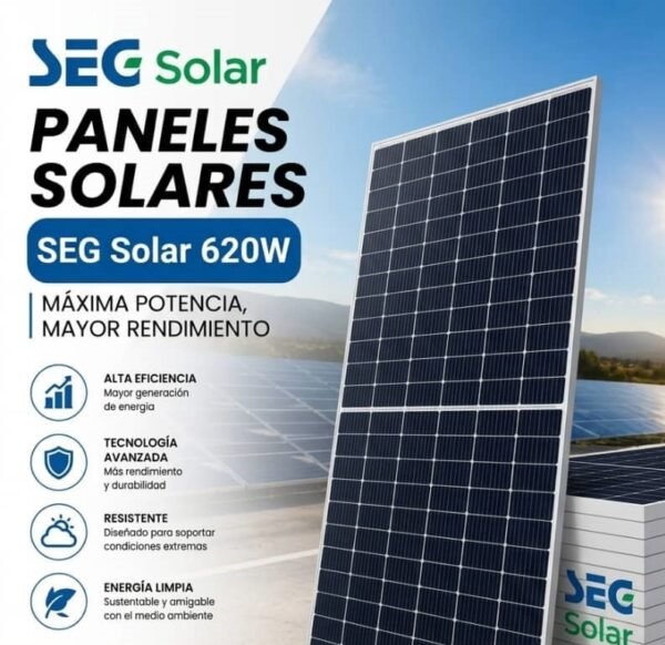 Panel Solar marca SEG Solar de 620w Panel Solar marca SEG Solar de 620w